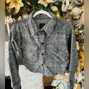 Love Tree Women's Gray Plaid Utility Jacket